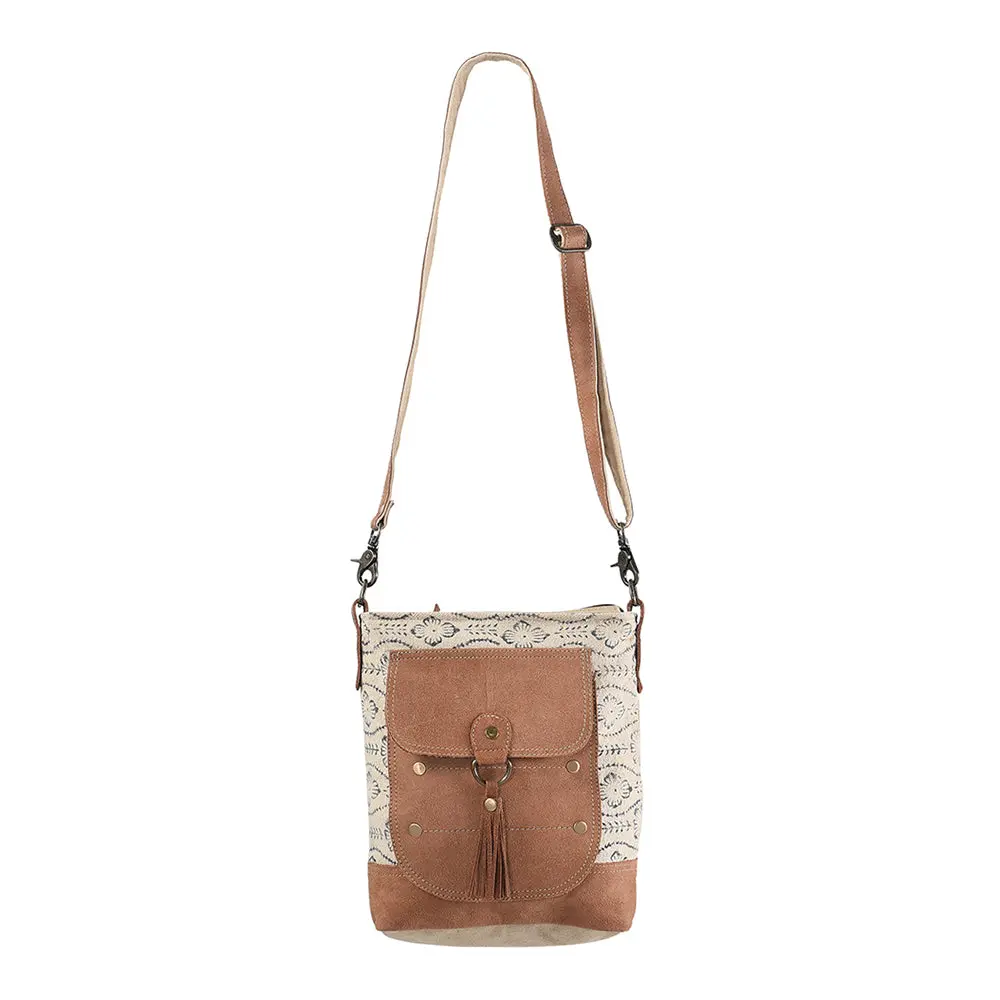 Ohlay Large Crossbody Upcycled Canvas Genuine Leather Women Bag Western Handbag Purse 1