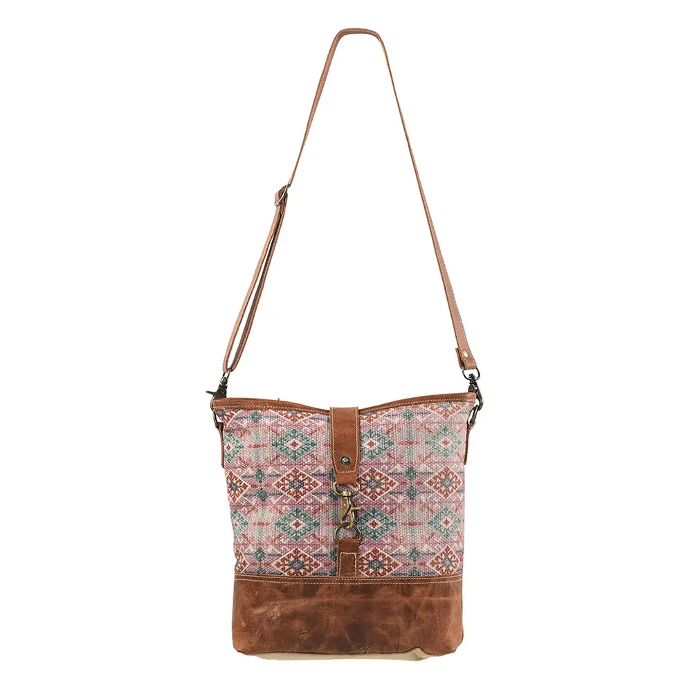 Ohlay Large Crossbody Upcycled Wool Canvas Genuine Leather Women Bag Western Handbag Purse 1