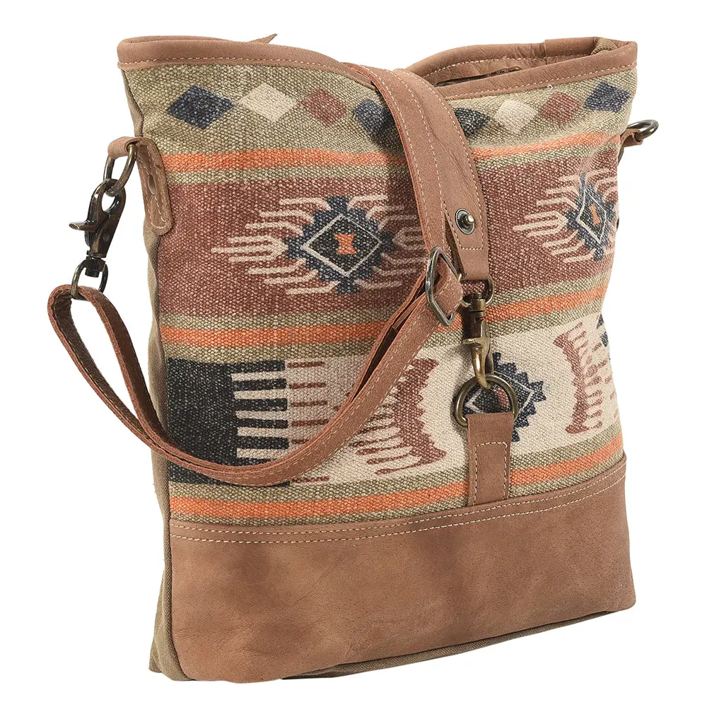 Ohlay Large Crossbody Upcycled Wool Canvas Genuine Leather Women Bag Western Handbag Purse 2