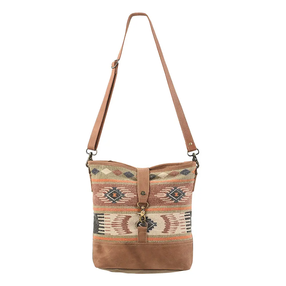 Ohlay Large Crossbody Upcycled Wool Canvas Genuine Leather Women Bag Western Handbag Purse 1