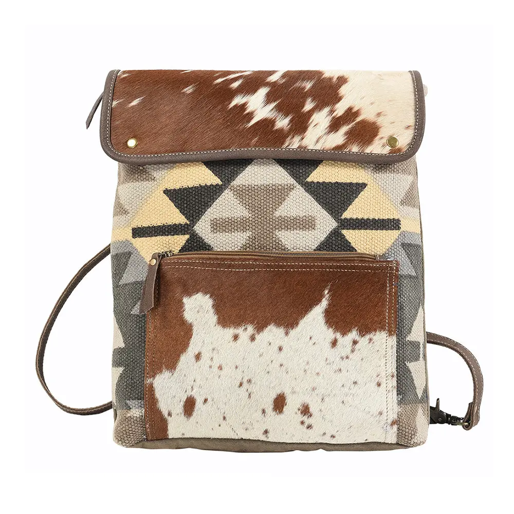 Ohlay Backpack Upcycled Canvas Hair-On Genuine Leather Women Bag Western Handbag Purse Womens Handbags Belt For Purses Summer 1