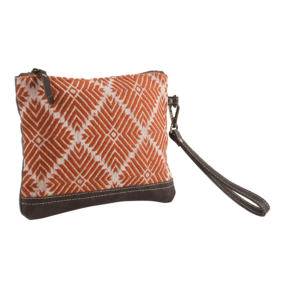 Ohlay Wristlet Upcycled Wool Canvas Genuine Leather Women Bag Western Handbag Purse 1