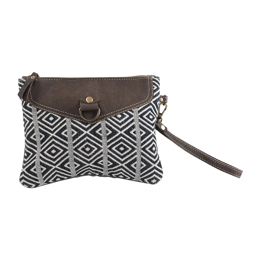 Ohlay Wristlet Upcycled Wool Canvas Genuine Leather Women Bag Western Handbag Purse 1