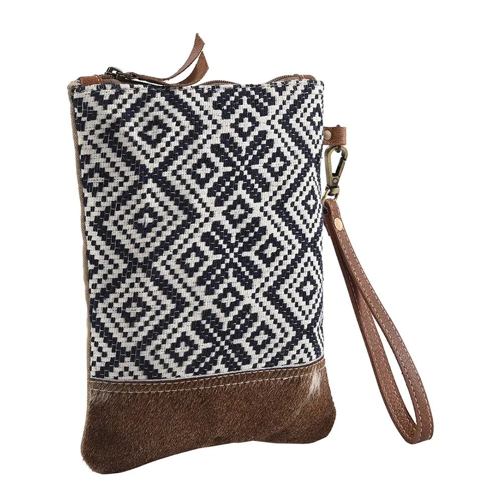 Ohlay Wristlet Upcycled Wool Canvas Genuine Leather Women Bag Western Handbag Purse 1