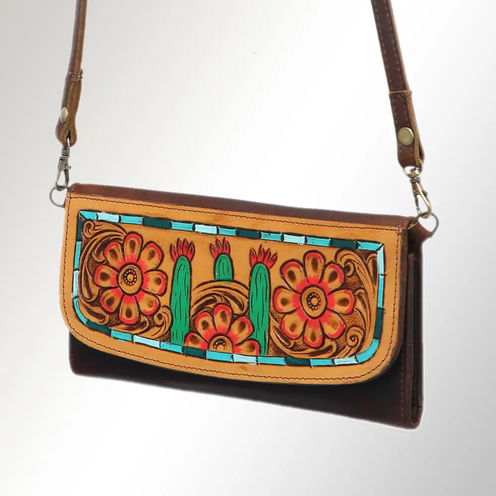 American Darling Wallet Hand Tooled Genuine Leather Western Women Bag | Handbag Purse Wristlet Travel Clutch 26
