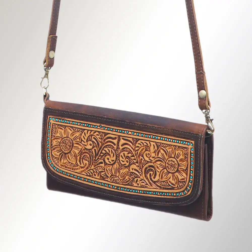American Darling Wallet Hand Tooled Genuine Leather Western Women Bag | Handbag Purse Wristlet Travel Clutch 27