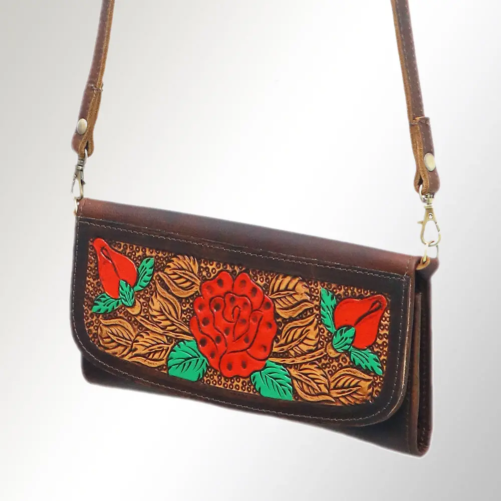 American Darling Wallet Hand Tooled Genuine Leather Western Women Bag | Handbag Purse Wristlet Travel Clutch 21