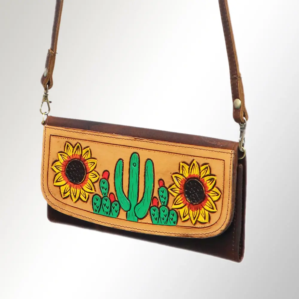 American Darling Wallet Hand Tooled Genuine Leather Western Women Bag | Handbag Purse Wristlet Travel Clutch 22