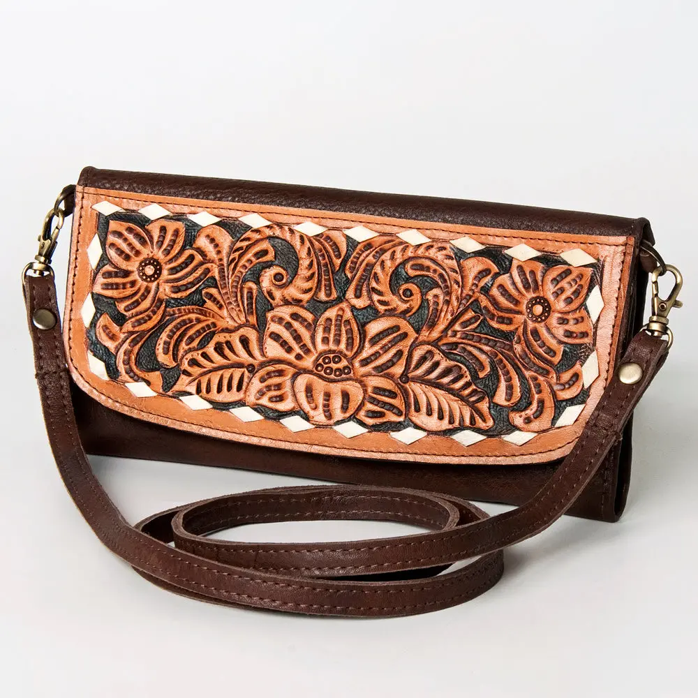 American Darling Wallet Hand Tooled Genuine Leather Western Women Bag | Handbag Purse Wristlet Travel Clutch 25