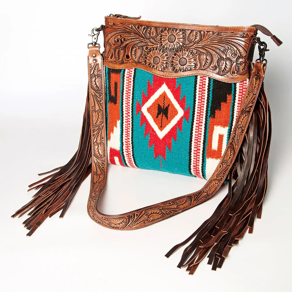 American Darling Signature Crossbody Hand Tooled Saddle Blanket Genuine Leather Women Bag Western Handbag Purse 1