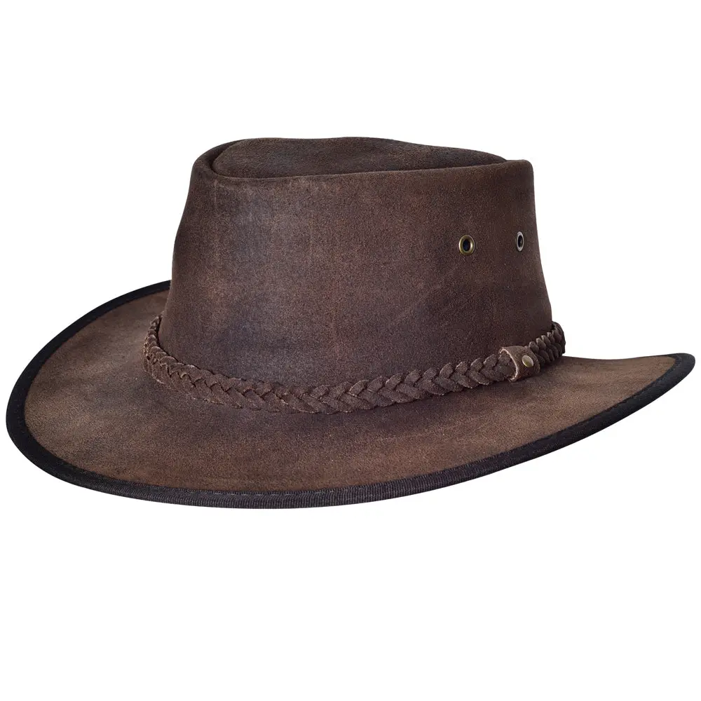 Crazy Horse Cow Suede Chocolate Brown Cowboy Hat Hilason 1
