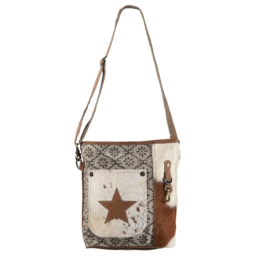 Ohlay Large Crossbody Upcycled Canvas Hair-On Genuine Leather Women Bag Western Handbag Purse | Womens Handbags Belt For Summer 1