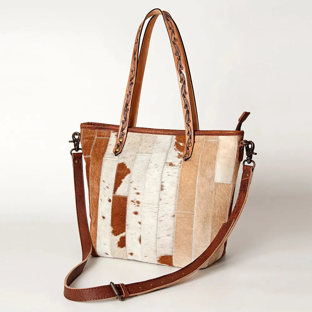American Darling Tote Bag Hair-On Cowhide Genuine Vegetable Tanned Leather Handbag Spacious Travel Tote With Ykk Zipper 2