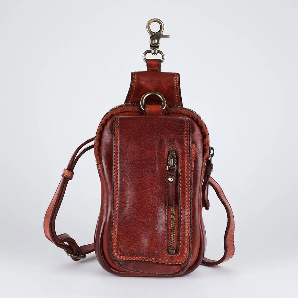 Spaghetti Western Swc209cg Sling Vintage Handmade Drum Dyed Genuine European Cowhide Leather Women Bag Western Handbag Purse 1