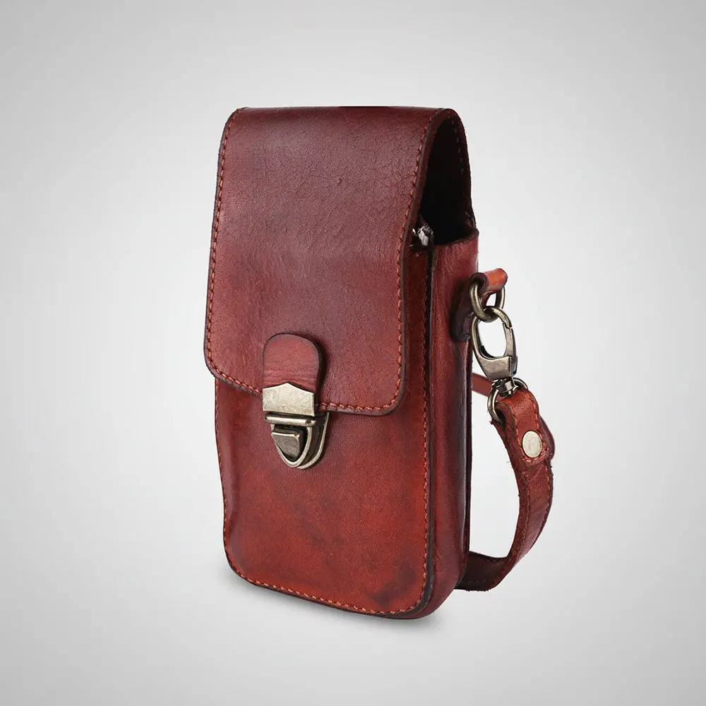 Spaghetti Western Swc215cg Sling Vintage Handmade Drum Dyed Genuine European Cowhide Leather Women Bag Western Handbag Purse 1