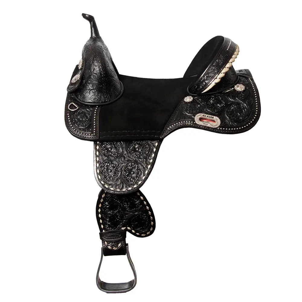 Hilason Western Horse Treeless Trail Barrel American Leather Saddle 1