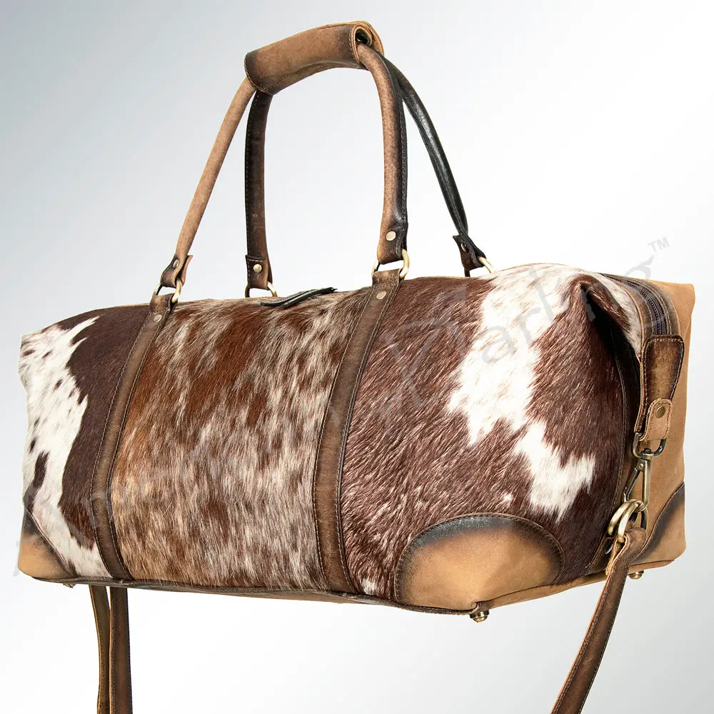 American Darling Duffel Bag Western Hair-On Cowhide Genuine Leather Travel Bag With Ykk Zipper And Shoulder Strap 1