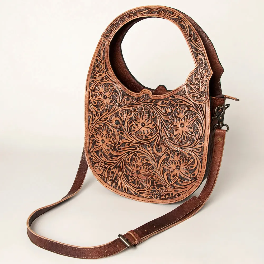 American Darling Clutch Bag Western Hand Tooled Floral Genuine Leather Purse With Ykk Zipper And Tooled Strap 1