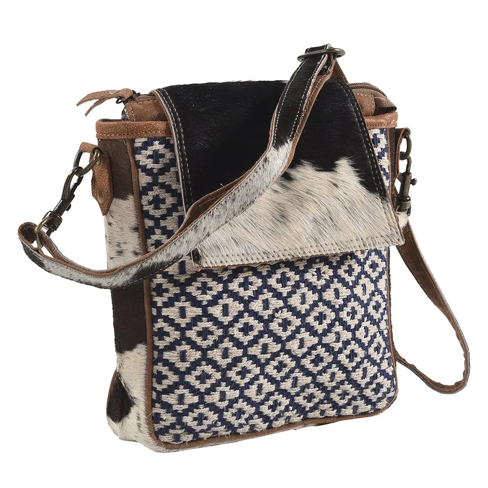Ohlay Messenger Upcycled Wool Canvas Hair-On Genuine Leather Women's Bag Western Handbag Purse Womens Handbags Purses 1