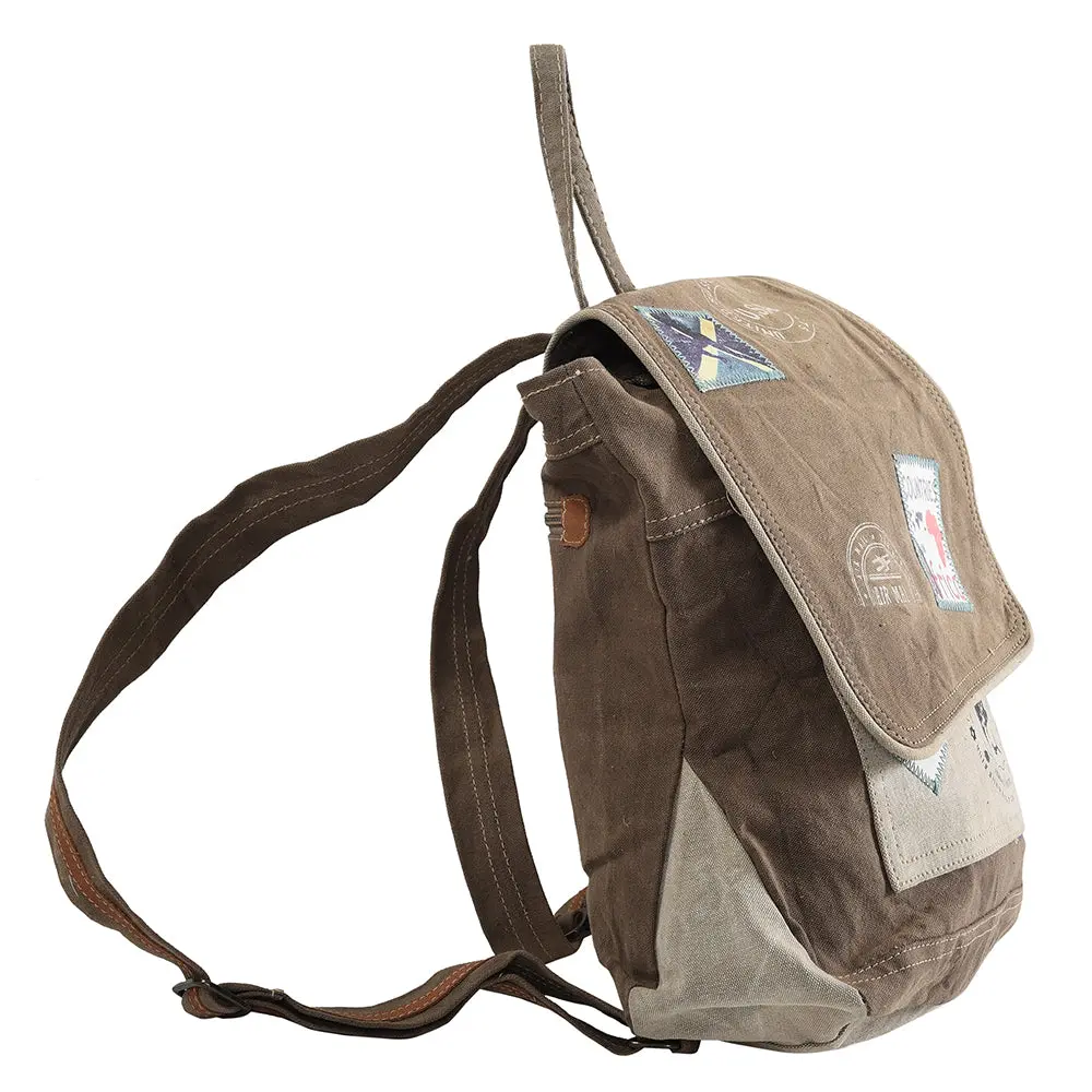 Ohlay Backpack Upcycled Canvas Genuine Leather Women Bag Western Handbag Purse | Womens Handbags Belt For Purses Summer 1