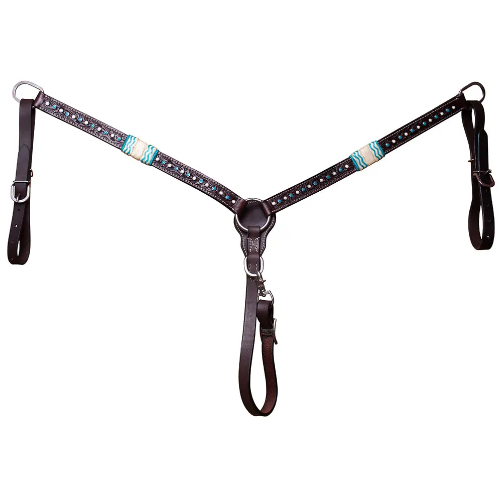 Bar H Equine Western Horse Genuine Leather Tack Set Dark Brown 1
