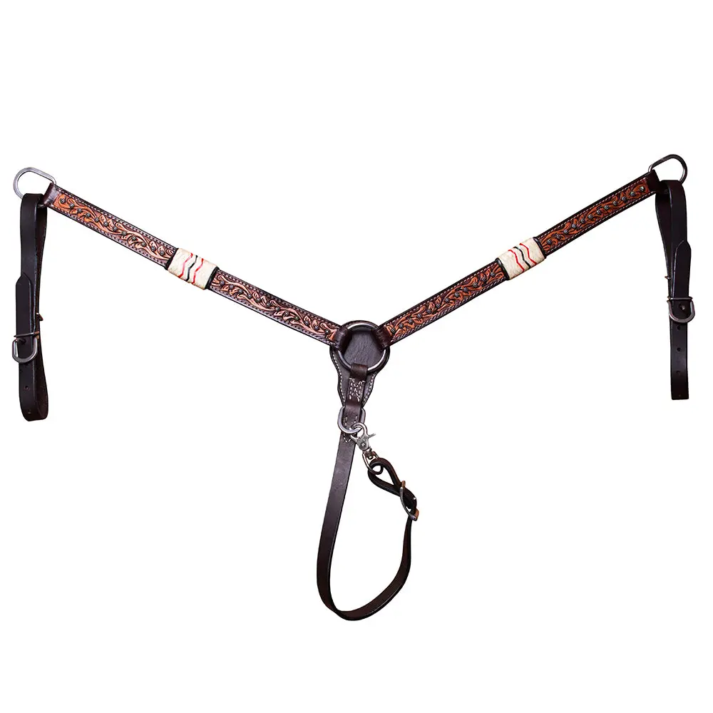 Bar H Equine Western Horse Genuine Leather Tack Set Dark Brown 1