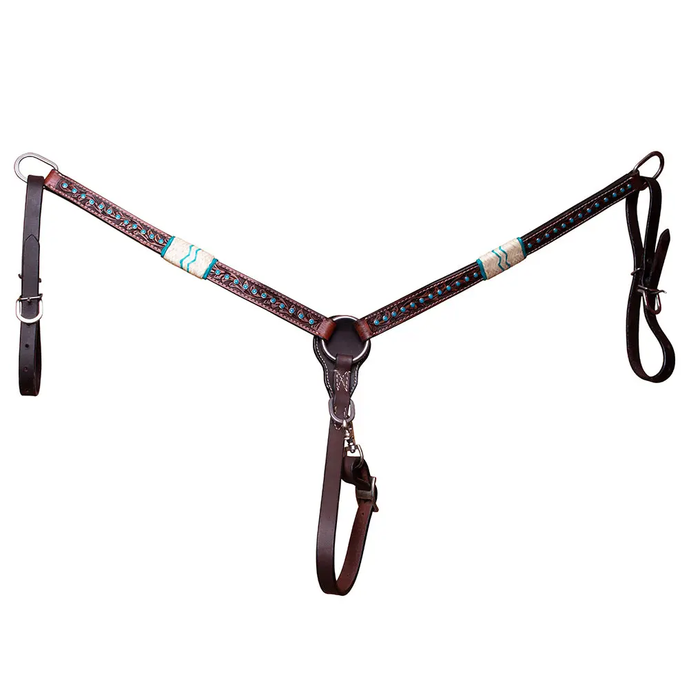 Bar H Equine Western Horse Genuine Leather Tack Set Dark Brown 1