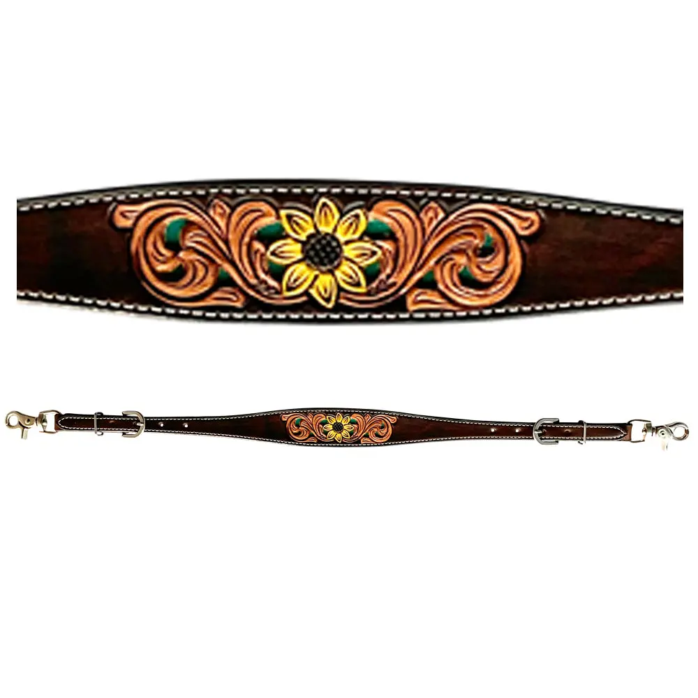 Bar H Equine Classic Pinwheel Leather Wither Strap Western Straps For Horses 1