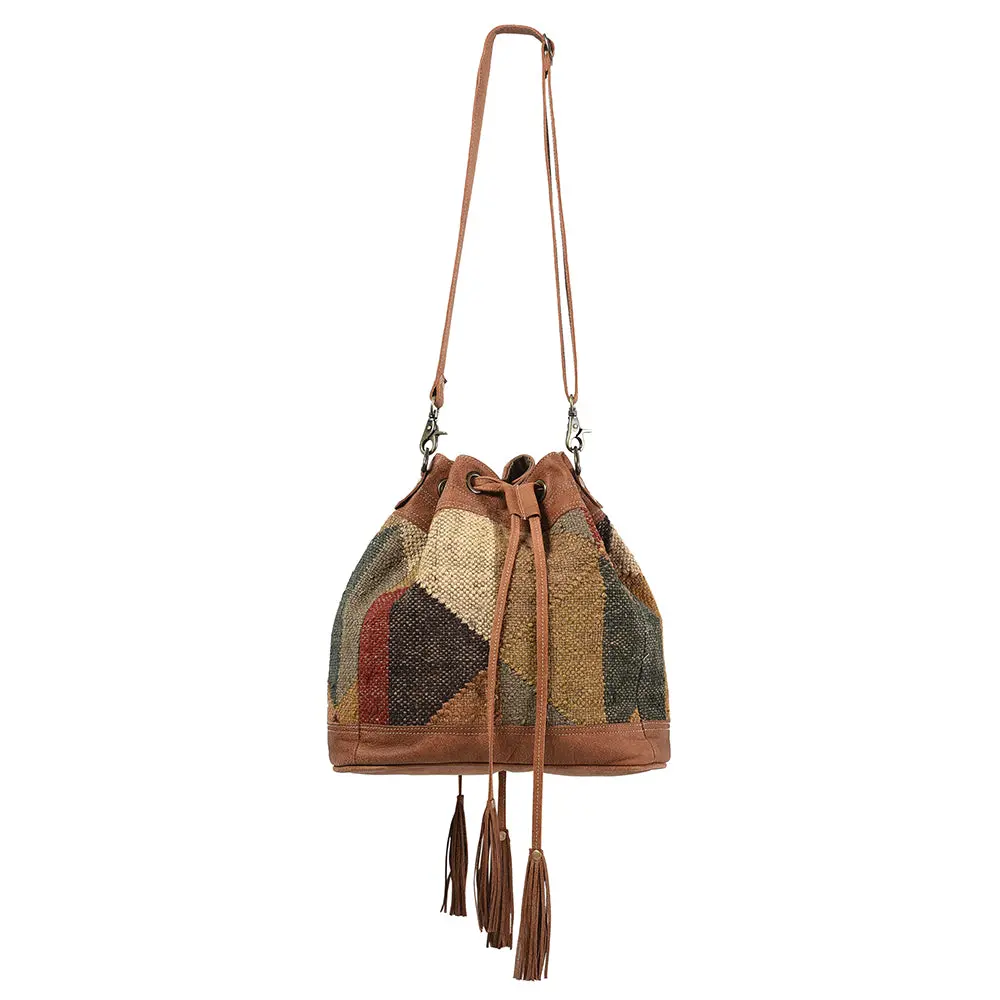 Ohlay Bucket Bag Leather And Upcycled Canvas Ladies | Women Western Handbag Belt For Womens Summer 1