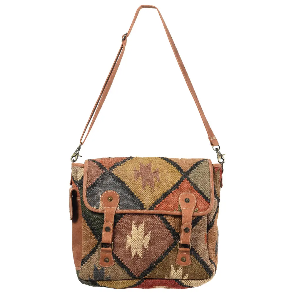 Ohlay Messenger Upcycled Wool Canvas Genuine Leather Women Bag Western Handbag Purse | Womens Handbags Belt For Summer 1