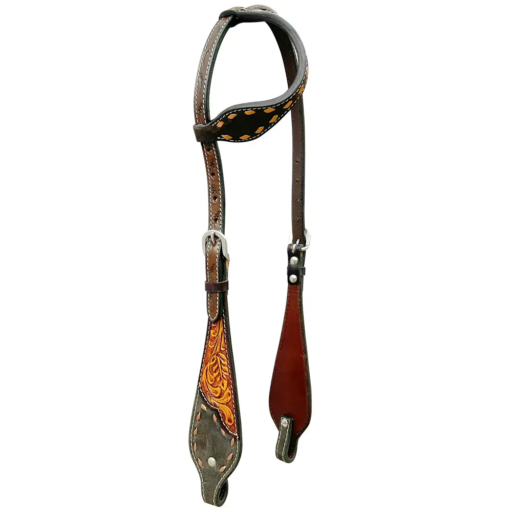 Bar H Equine American Leather Horse Saddle Tack One Ear Headstall Breast Collar Browband Wither Strap Set 1