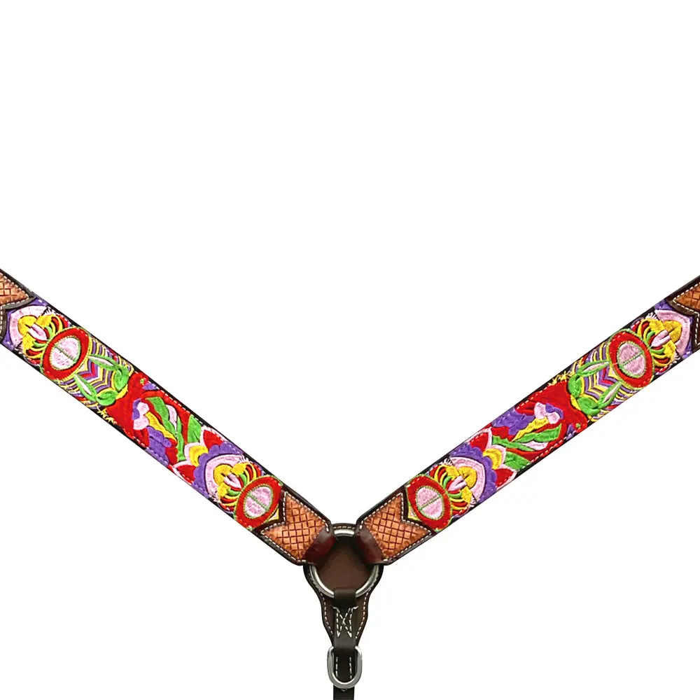 Bar H Equine Western Horse Embroidery Design Genuine American Leather Tack Set 1