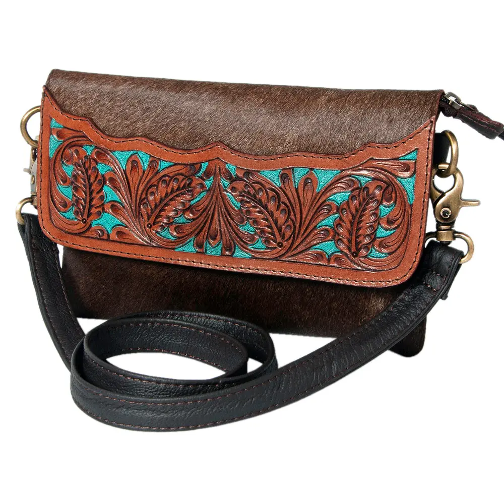 Ohlay Clutch Hand Tooled Hair On Genuine Leather Western Women Bag Handbag Purse | Purses For Cute 1
