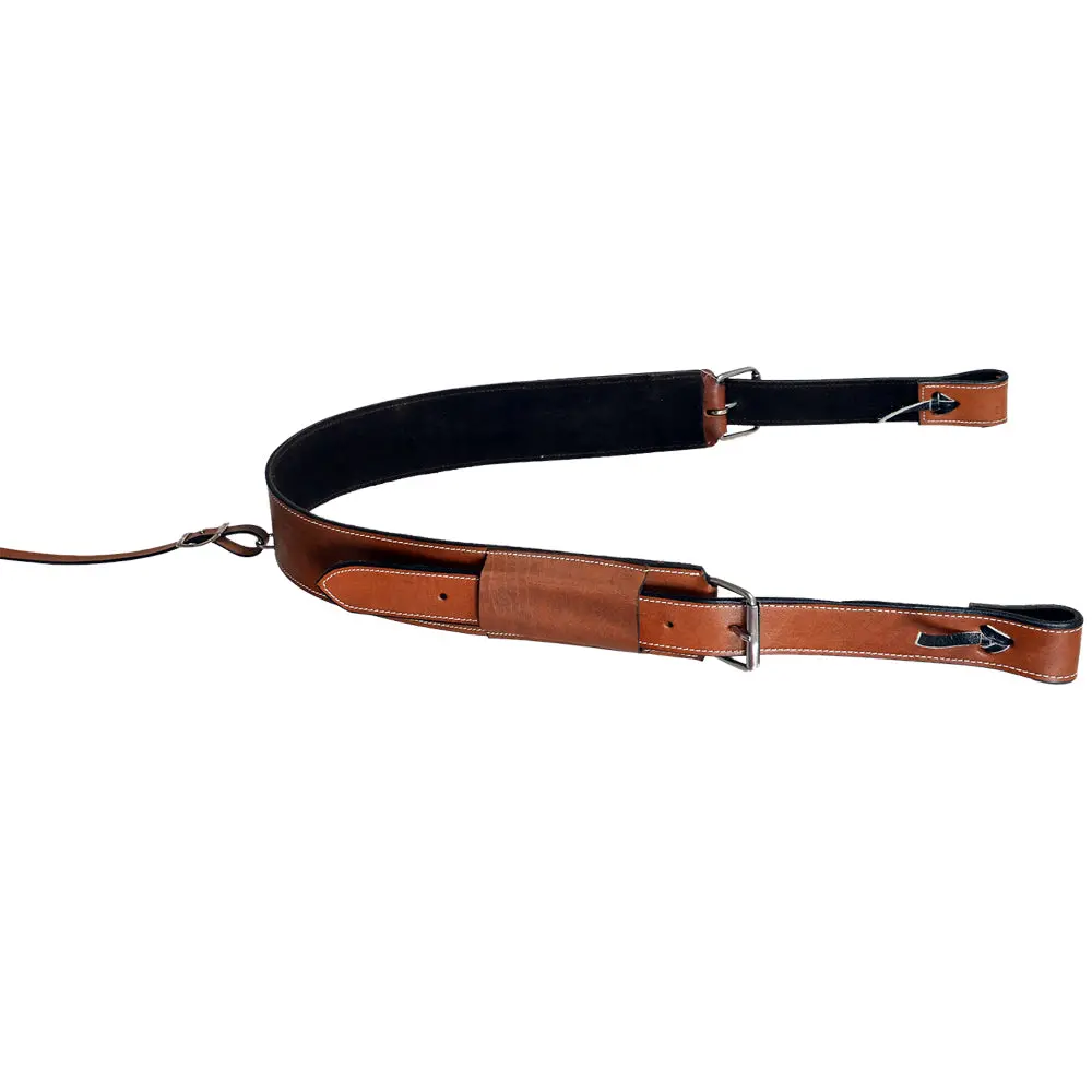 Horse Saddle Flank Cinch Girth Handtooled Leather W/ Billets Antique Tan Comfytack By Hilason 1