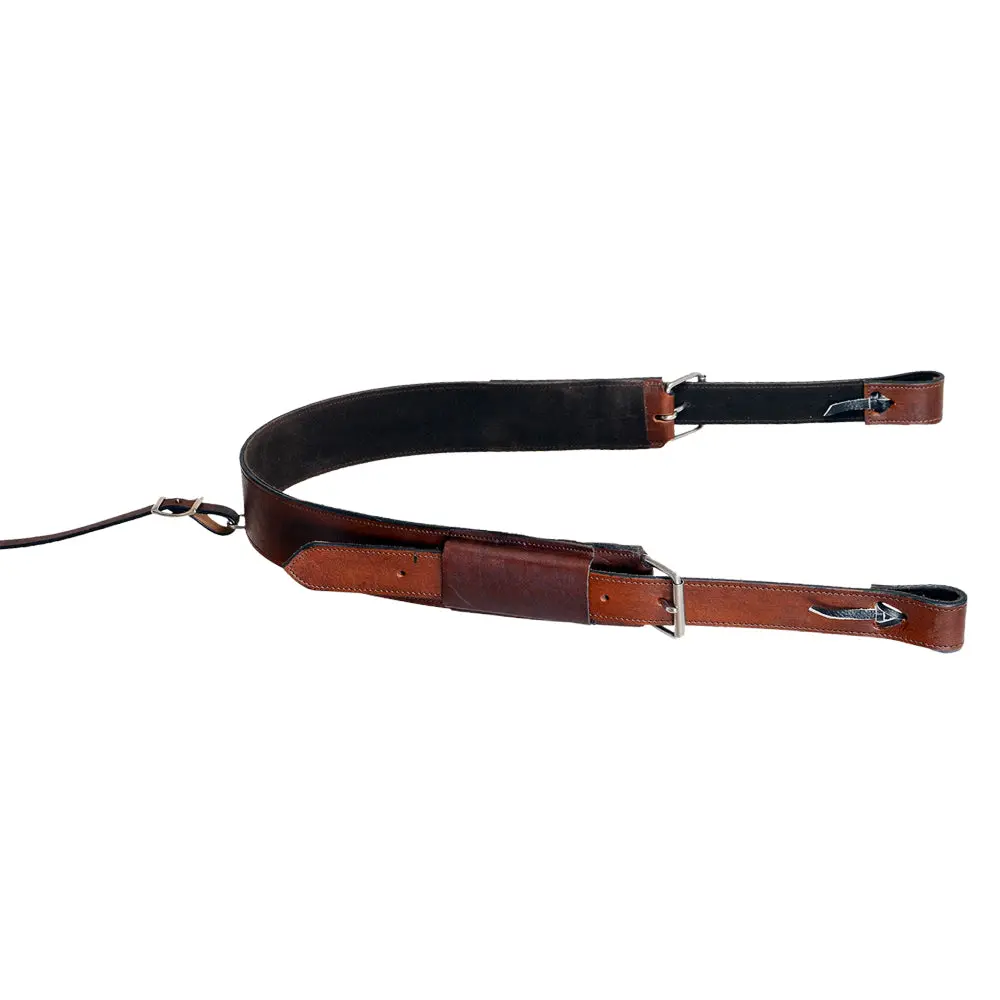 Horse Saddle Flank Cinch Girth Handtooled Leather W/ Billets Antique Brown Comfytack By Hilason 1