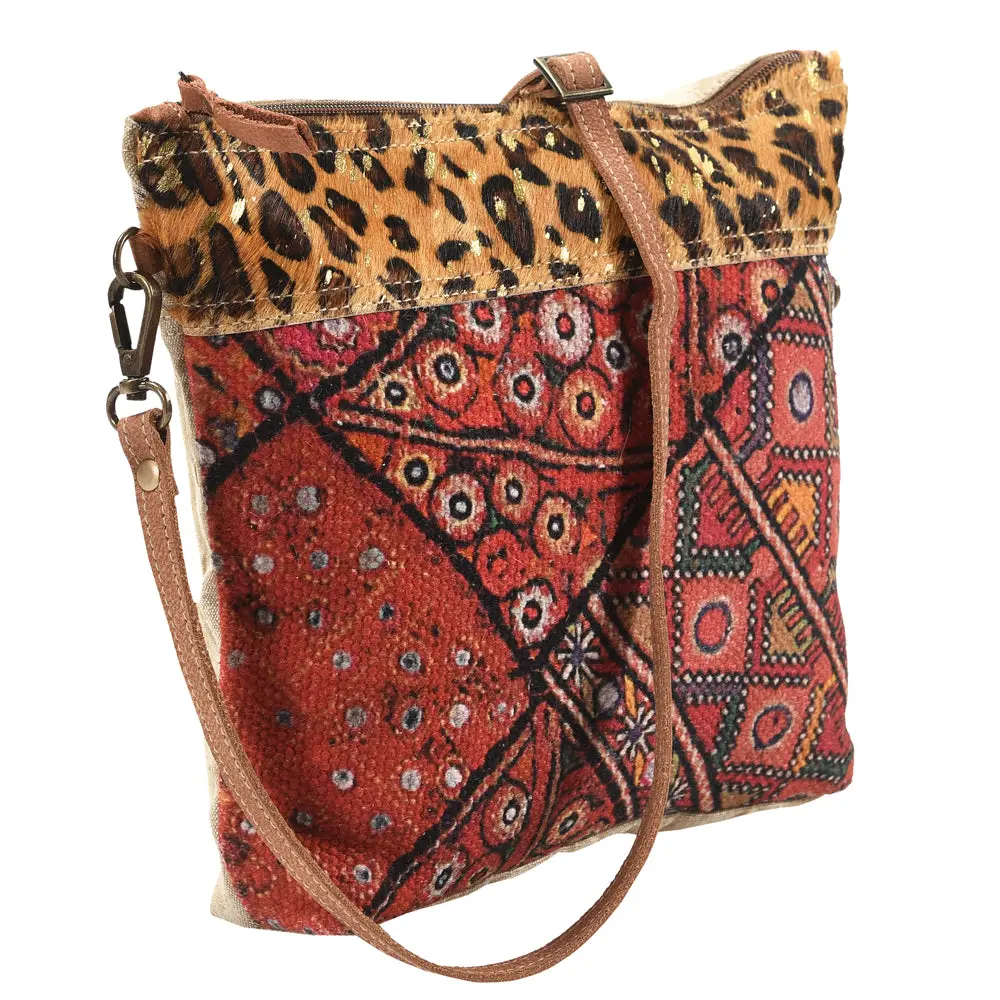 Ohlay Bucket Upcycled Wool Canvas Hair On Genuine Leather Women Bag Western Handbag Purse | Womens Handbags Belt For Summer 1
