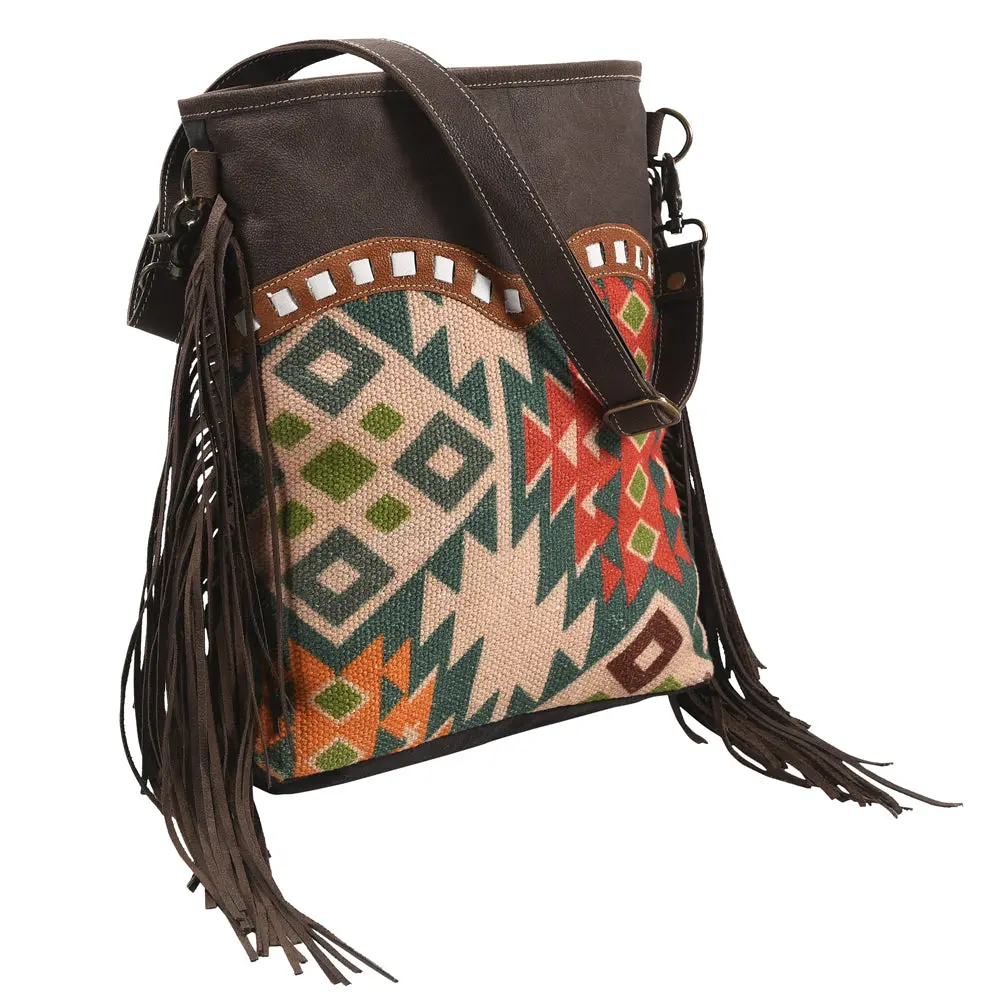 Ohlay Large Crossbody Upcycled Wool Canvas Genuine Leather Women Bag Western Handbag Purse | Womens Handbags Belt For Summer 1