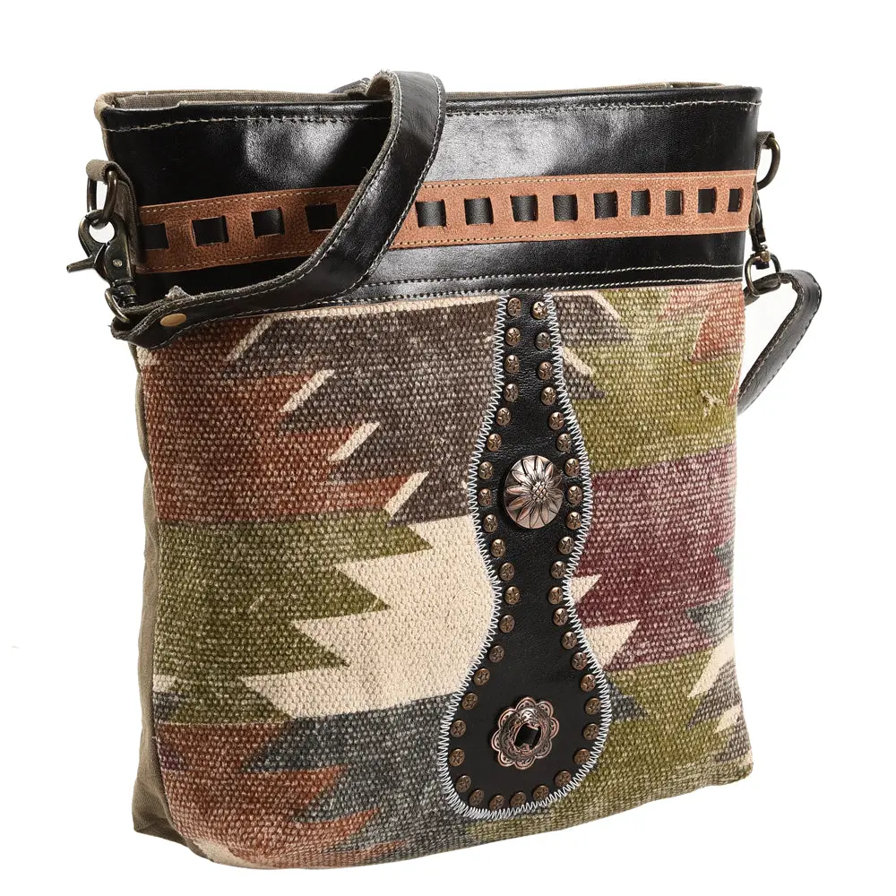 Ohlay Large Crossbody Upcycled Wool Canvas Genuine Leather Women Bag Western Handbag Purse | Womens Handbags Belt For Summer 1