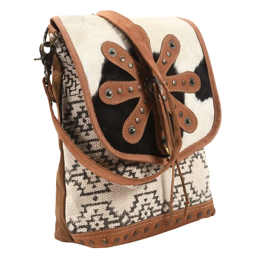 Ohlay Messenger Upcycled Wool Canvas Hair-On Genuine Leather Women's Bag Western Handbag Purse Womens Handbags Purses 1