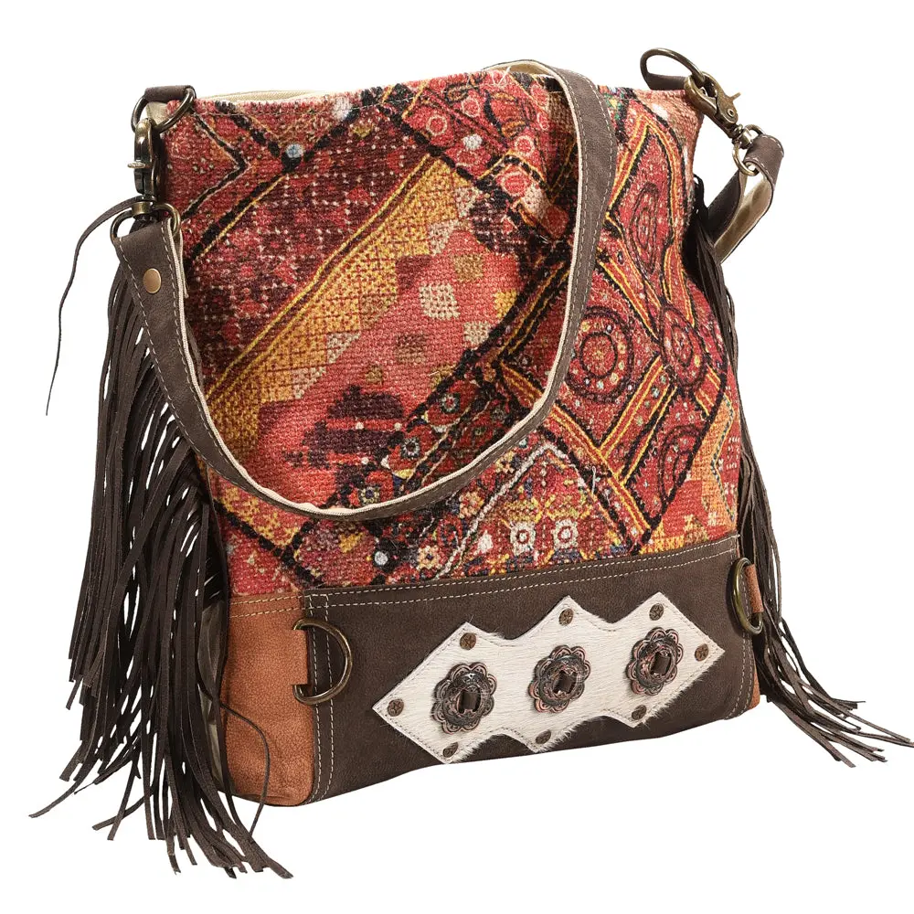 Ohlay Large Crossbody Upcycled Wool Canvas Hair-On Genuine Leather Women's Bag Western Handbag Purse Womens Handbags Purses 1