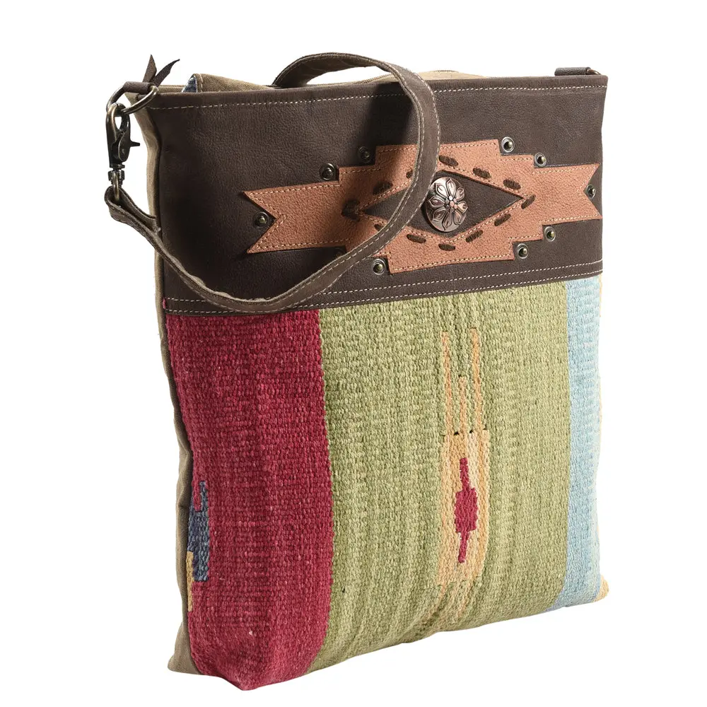 Ohlay Large Crossbody Upcycled Wool Canvas Genuine Leather Women Bag Western Handbag Purse | Womens Handbags Belt For Summer 1