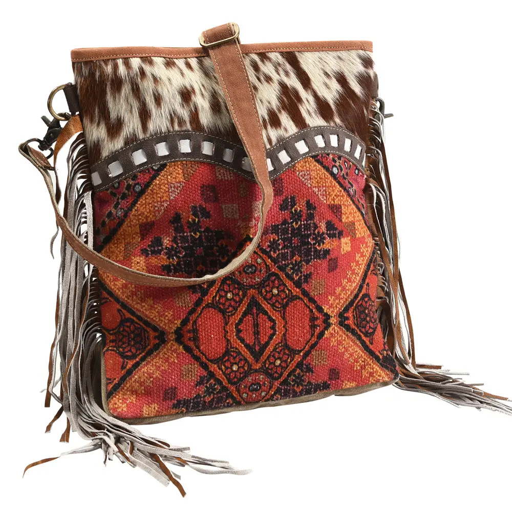 Ohlay Large Crossbody Upcycled Wool Canvas Hair-On Genuine Leather Women's Bag Western Handbag Purse Womens Handbags Purses 1