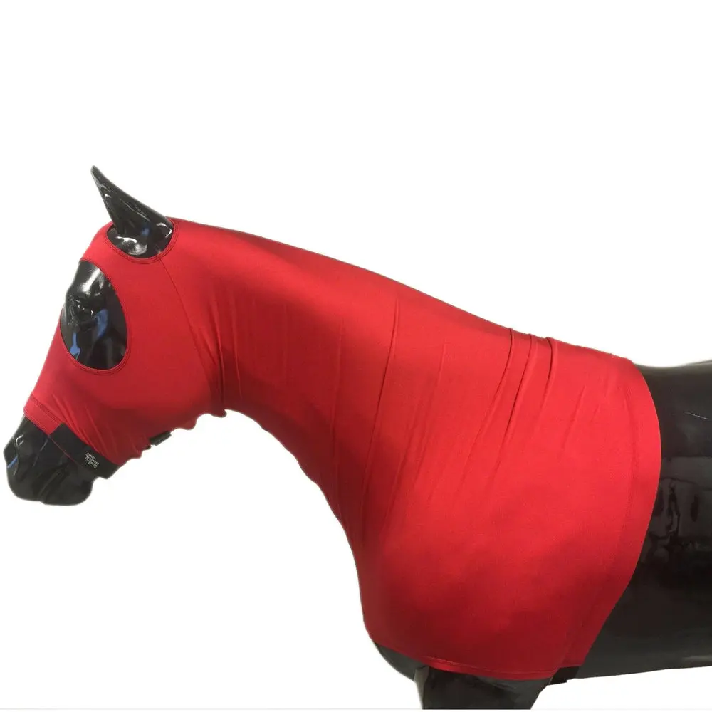 Sleazy Sleepwear Stretch Solid Hood For Horse Red 1