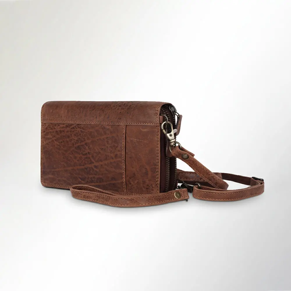 Spaghetti Western Swc454brn Wallet Vintage Handmade Drum Dyed Genuine European Cowhide Leather Women Bag Western Handbag Purse 1
