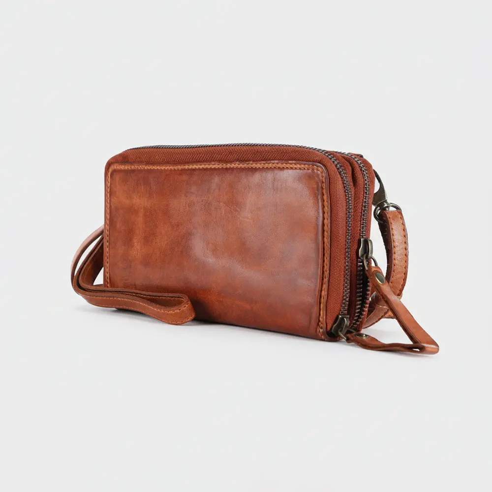 Spaghetti Western Swc440tan Wallet Vintage Handmade Drum Dyed Genuine European Cowhide Leather Women Bag Western Handbag Purse 1