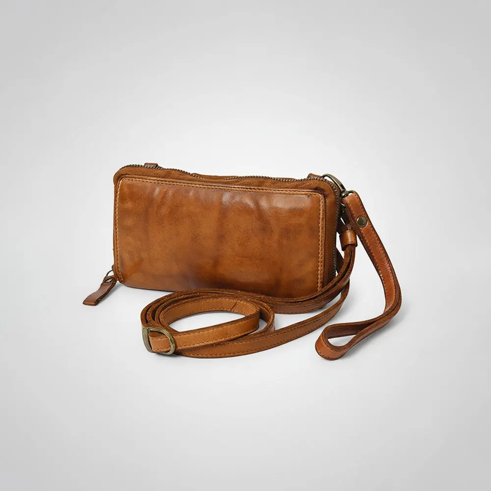 Spaghetti Western Swc448tan Wallet Vintage Handmade Drum Dyed Genuine European Cowhide Leather Women Bag Western Handbag Purse 1