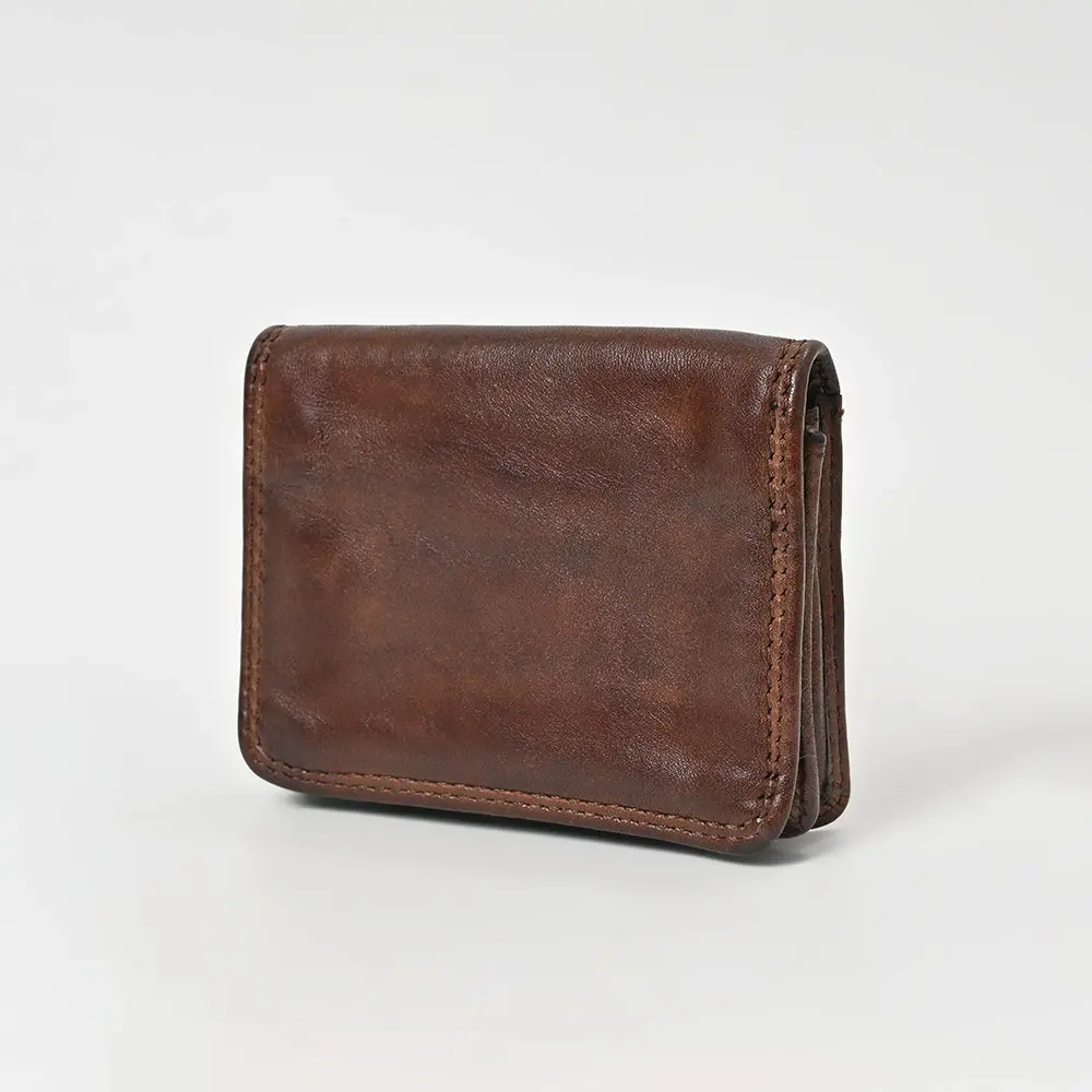 Spaghetti Western Swc445brn Card-Holder Vintage Handmade Drum Dyed Genuine European Cowhide Leather Women Bag Western Handbag Purse 1