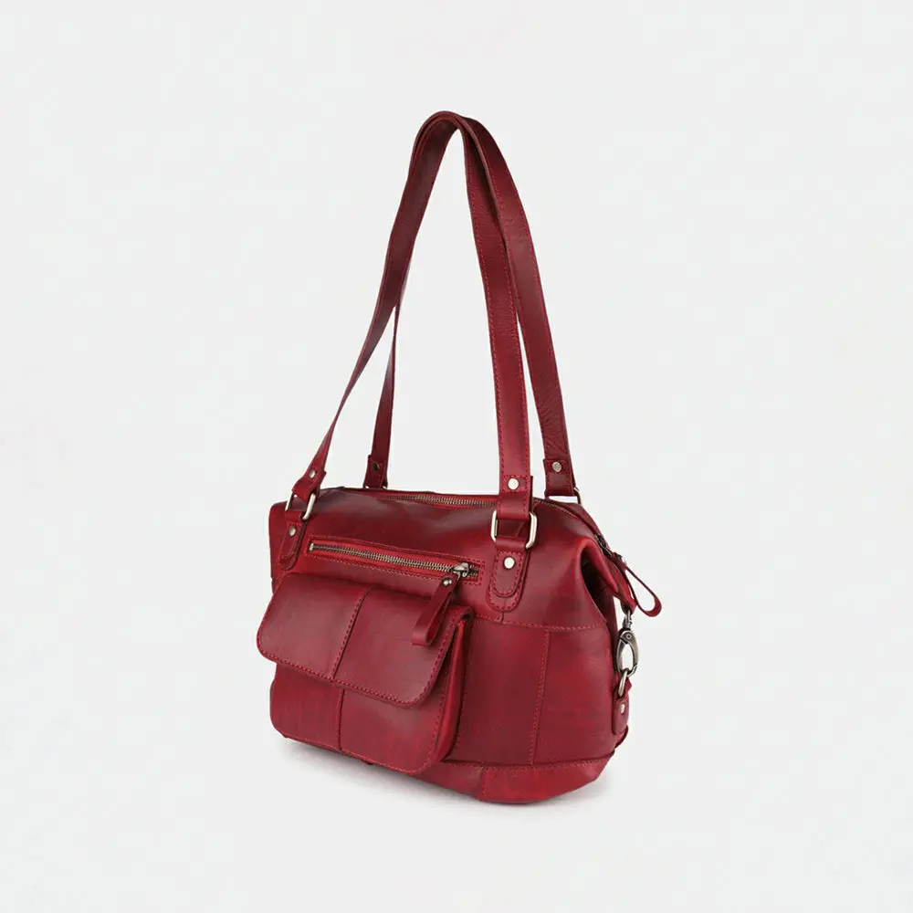 Spaghetti Western Swc430rd Tote Vintage Handmade Drum Dyed Genuine European Cowhide Leather Women Bag Western Handbag Purse 1