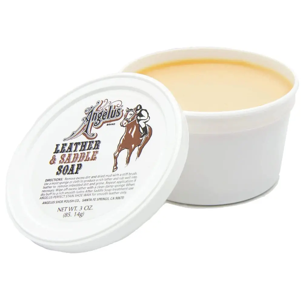 3 Oz Angelus Leather & Saddle Cleaner Conditioner And Softener Soap 1