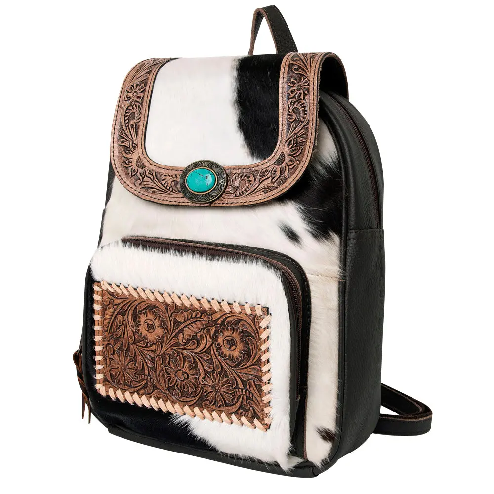 Ohlay Skbg158 Backpack Hand Tooled Hair-On Genuine Leather Women Bag Western Handbag Purse 1